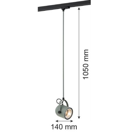 Argon 4313 - Chandelier for rail system NET 1xE27/15W/230V green