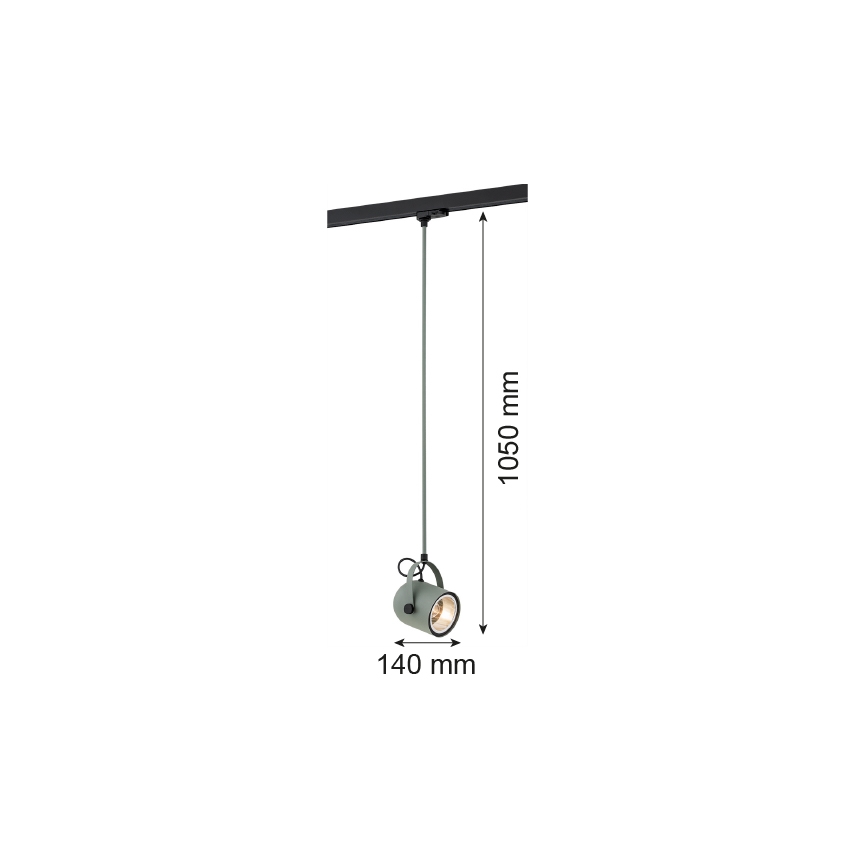 Argon 4313 - Chandelier for rail system NET 1xE27/15W/230V green