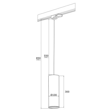 Argon 4318 - Chandelier on a string for a rail system DELF 1xE27/15W/230V brass