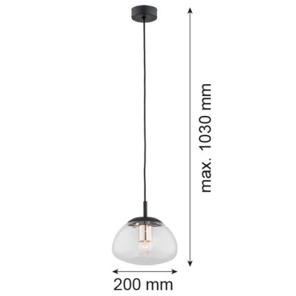 Argon 4331 - Chandelier on a string TRINI 1xE27/15W/230V d. 20 cm black