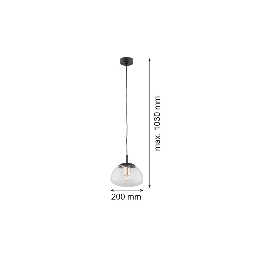 Argon 4331 - Chandelier on a string TRINI 1xE27/15W/230V d. 20 cm black