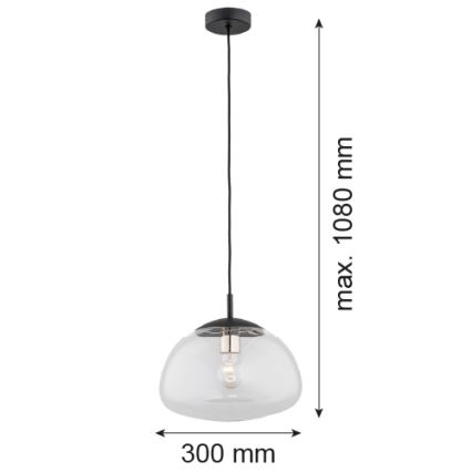 Argon 4332 - Chandelier on a string TRINI 1xE27/15W/230V d. 30 cm black