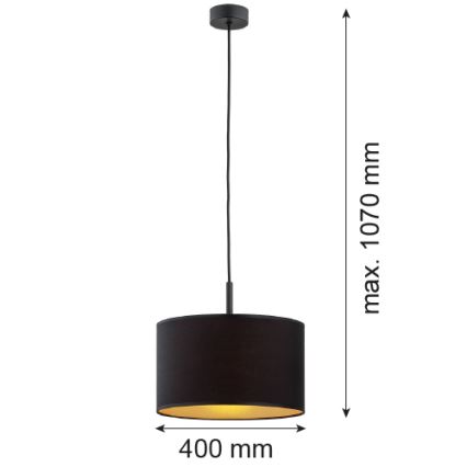 Argon 4341 - Chandelier on a string KARIN 1xE27/15W/230V black/gold