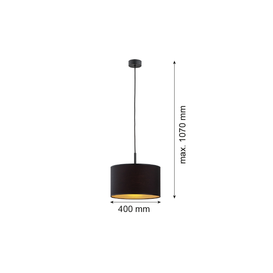 Argon 4341 - Chandelier on a string KARIN 1xE27/15W/230V black/gold