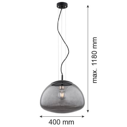 Argon 4350 - Chandelier on a string TRINI 1xE27/15W/230V d. 40 cm black