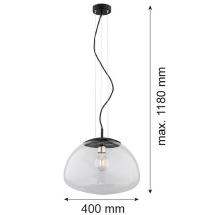 Argon 4351 - Chandelier on a string TRINI 1xE27/15W/230V d. 40 cm black