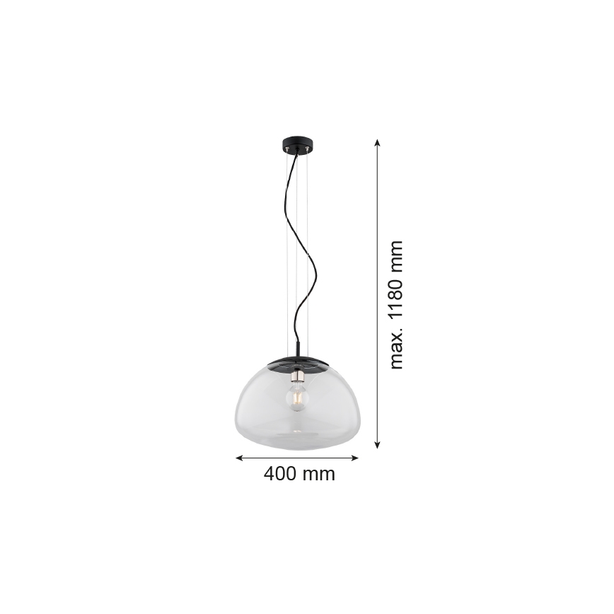 Argon 4351 - Chandelier on a string TRINI 1xE27/15W/230V d. 40 cm black