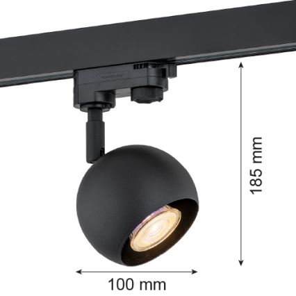 Argon 4379 - Spotlight for rail system MURI 1xGU10/5W/230V black