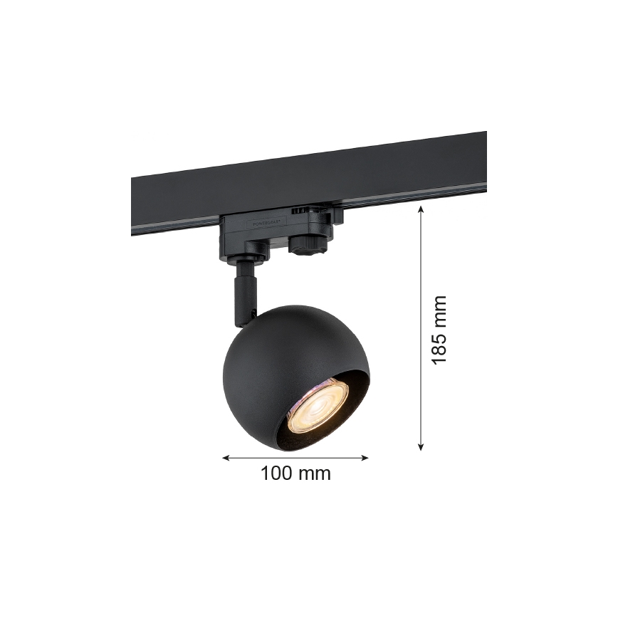 Argon 4379 - Spotlight for rail system MURI 1xGU10/5W/230V black