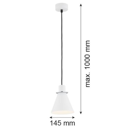 Argon 4681 - Chandelier on a string BEVERLY 1xE27/15W/230V white/shiny chrome