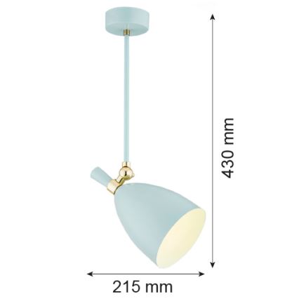 Argon 4685 - Chandelier on a pole CHARLOTTE 1xE27/15W/230V blue/gold
