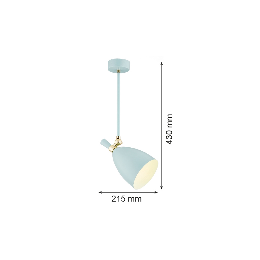 Argon 4685 - Chandelier on a pole CHARLOTTE 1xE27/15W/230V blue/gold