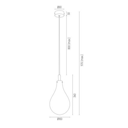 Argon 4716 - Chandelier on a string OAKLAND 1xG9/6W/230V