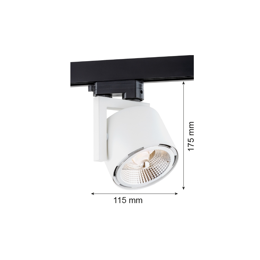 Argon 4750 - Spotlight for rail system ALTO 1xGU10-AR111/12W/230V white