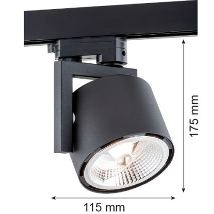 Argon 4751 - LED Spotlight for rail system ALTO 1xGU10-AR111/12W/230V black