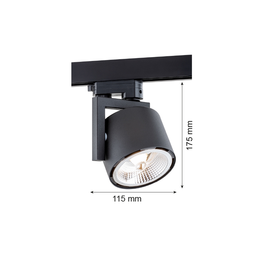 Argon 4751 - LED Spotlight for rail system ALTO 1xGU10-AR111/12W/230V black