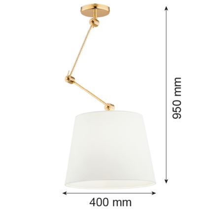 Argon 4895 - Chandelier on a pole ZAKYNTOS PLUS 1xE27/15W/230V white/gold