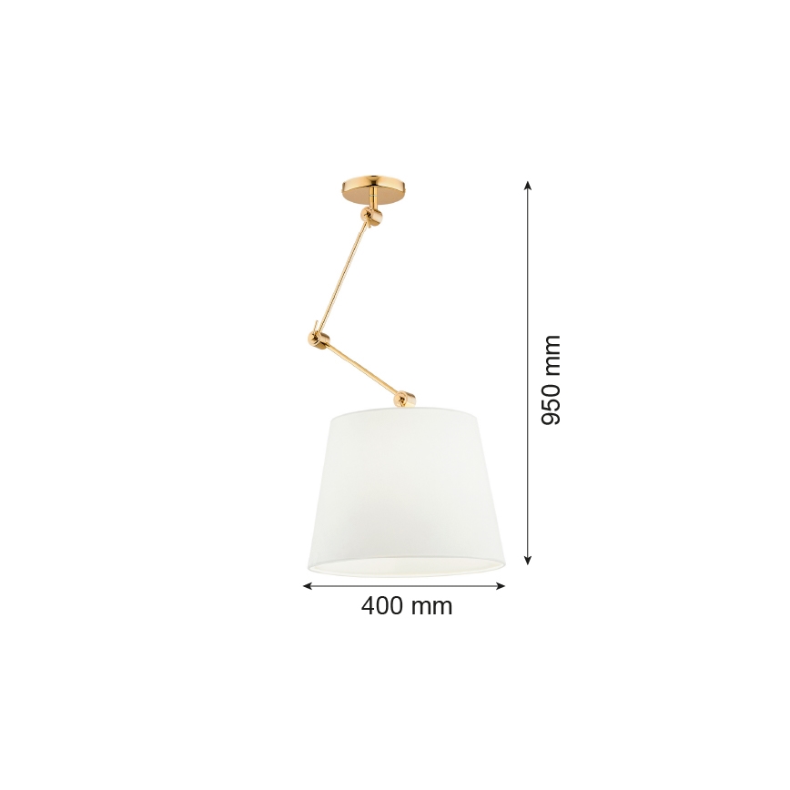 Argon 4895 - Chandelier on a pole ZAKYNTOS PLUS 1xE27/15W/230V white/gold