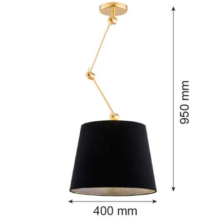 Argon 4896 - Chandelier on a pole ZAKYNTOS PLUS 1xE27/15W/230V black/gold