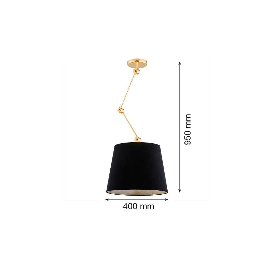 Argon 4896 - Chandelier on a pole ZAKYNTOS PLUS 1xE27/15W/230V black/gold