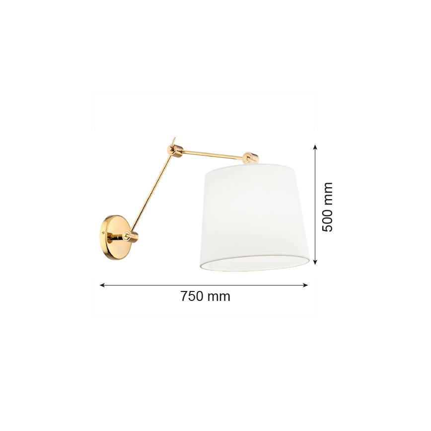 Argon 4897 - Wall lamp ZAKYNTOS PLUS 1xE27/15W/230V white/golden