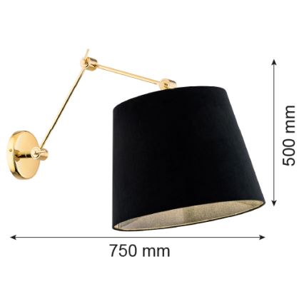 Argon 4898 - Wall lamp ZAKYNTOS PLUS 1xE27/15W/230V black/golden