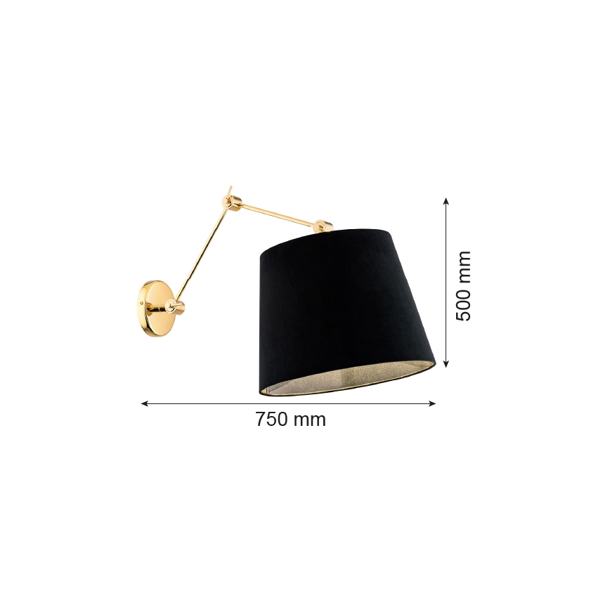 Argon 4898 - Wall lamp ZAKYNTOS PLUS 1xE27/15W/230V black/golden