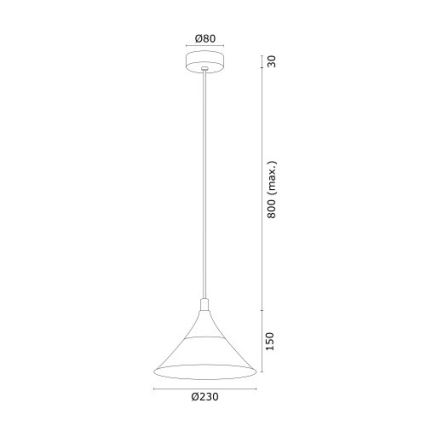 Argon 4903 - Chandelier on a string MASSETO 1xE27/15W/230V black/golden