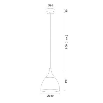 Argon 4905 - Chandelier on a string MURANO 1xE27/15W/230V black/golden