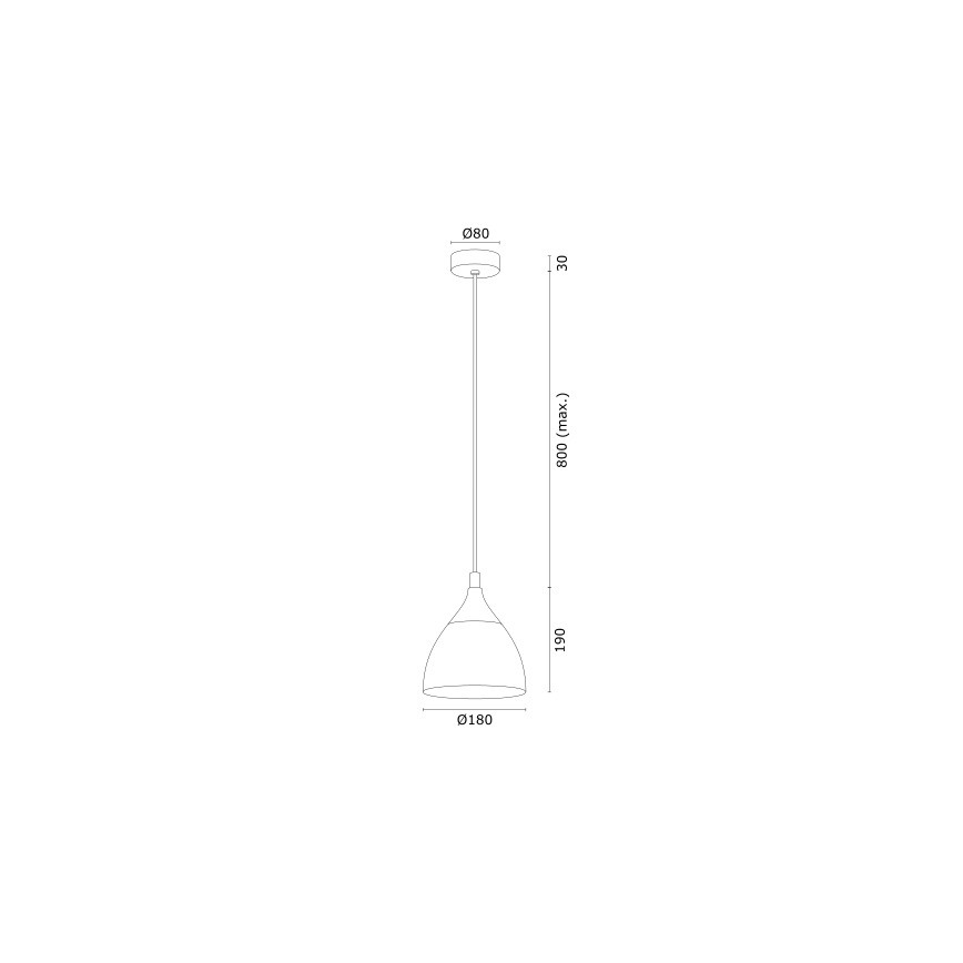 Argon 4905 - Chandelier on a string MURANO 1xE27/15W/230V black/golden