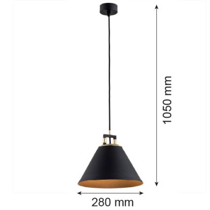 Argon 4915 - Chandelier on a string ORTE 1xE27/15W/230V black