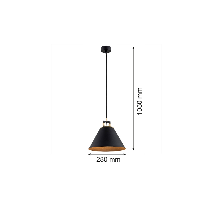 Argon 4915 - Chandelier on a string ORTE 1xE27/15W/230V black