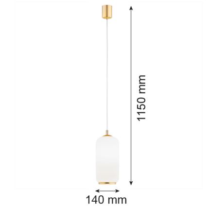 Argon 4993 - Chandelier on a string PALLADO 1xE27/15W/230V golden/white