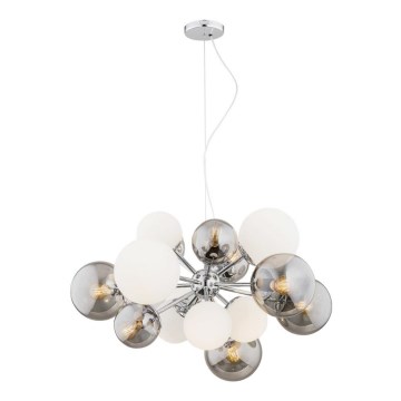 Argon 5020 - Chandelier on a string SATELITE 15xE27/15W/230V shiny chrome/white