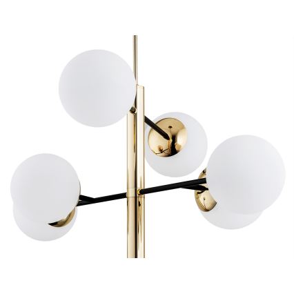 Argon 5041 - Chandelier on a pole CAMERON 8xE27/15W/230V brass/black