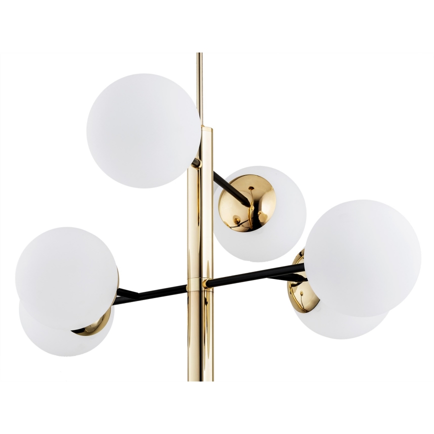 Argon 5041 - Chandelier on a pole CAMERON 8xE27/15W/230V brass/black