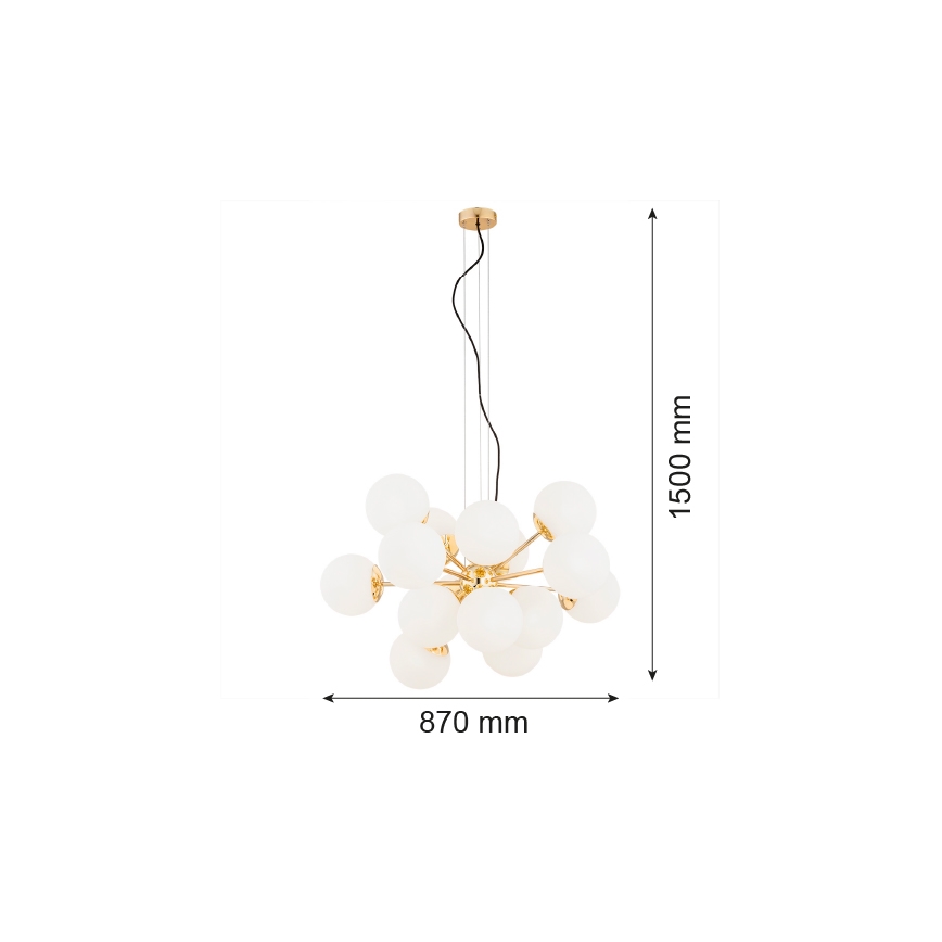 Argon 5048 - Chandelier on a string SATELITE PLUS 15xE27/15W/230V golden