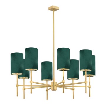 Argon 5055 - Chandelier on a pole ABRUZZO 8xE14/7W/230V brass/green