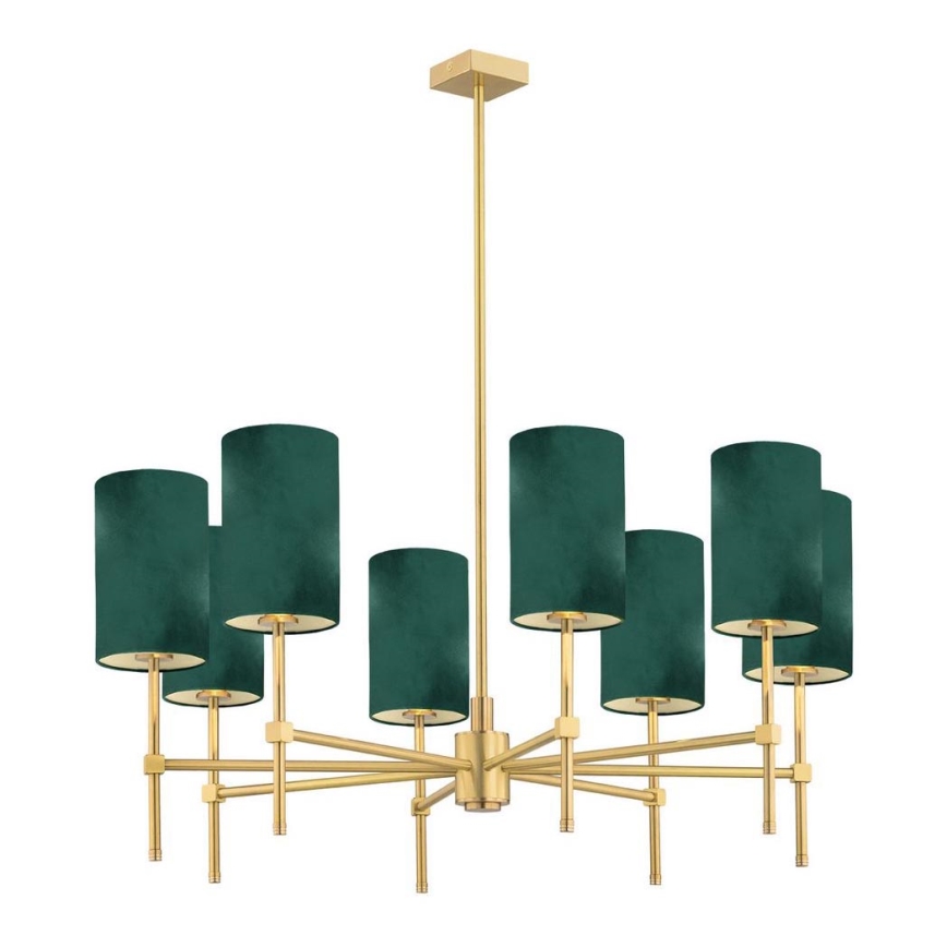 Argon 5055 - Chandelier on a pole ABRUZZO 8xE14/7W/230V brass/green