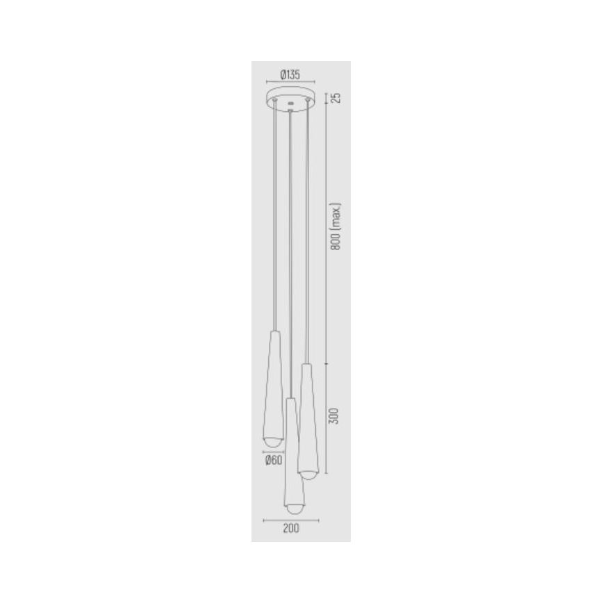 Argon 6103 - Chandelier on a string HOLLYWOOD 3xE14/7W/230V black