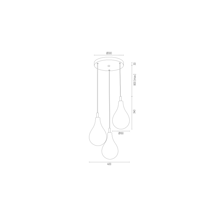 Argon 6105 - Chandelier on a string OAKLAND 3xG9/6W/230V black