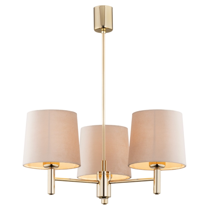 Argon 6109 - Chandelier on a pole PONTE 3xE27/15W/230V beige