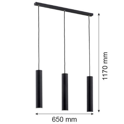 Argon 6112 - Chandelier on a string GOMERA 3xGU10/5W/230V black
