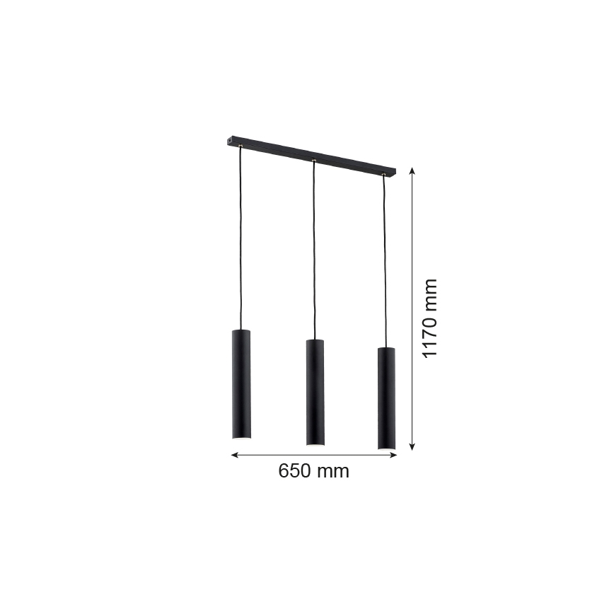 Argon 6112 - Chandelier on a string GOMERA 3xGU10/5W/230V black