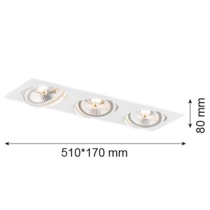 Argon 6115 - Recessed light OLIMP 3xGU10-AR111/12W/230V white