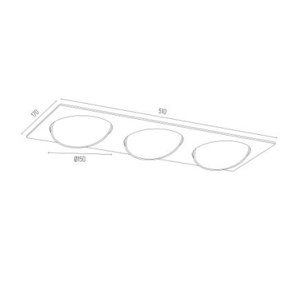 Argon 6116 BZ - Recessed light OLIMP 3xGU10-AR111/12W/230V black