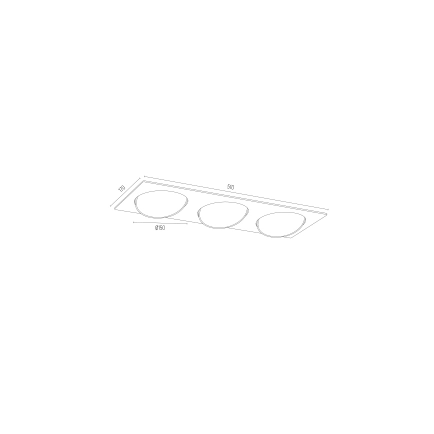 Argon 6116 BZ - Recessed light OLIMP 3xGU10-AR111/12W/230V black