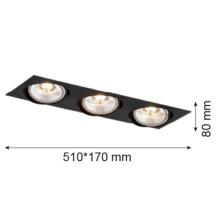 Argon 6116 - Recessed light OLIMP 3xGU10-AR111/12W/230V black