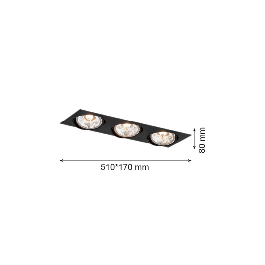Argon 6116 - Recessed light OLIMP 3xGU10-AR111/12W/230V black