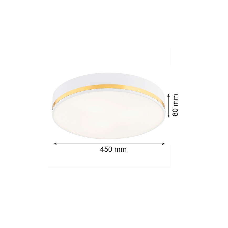 Argon 6138 - Ceiling light AMORE 3xE27/15W/230V diameter 45 cm white/golden